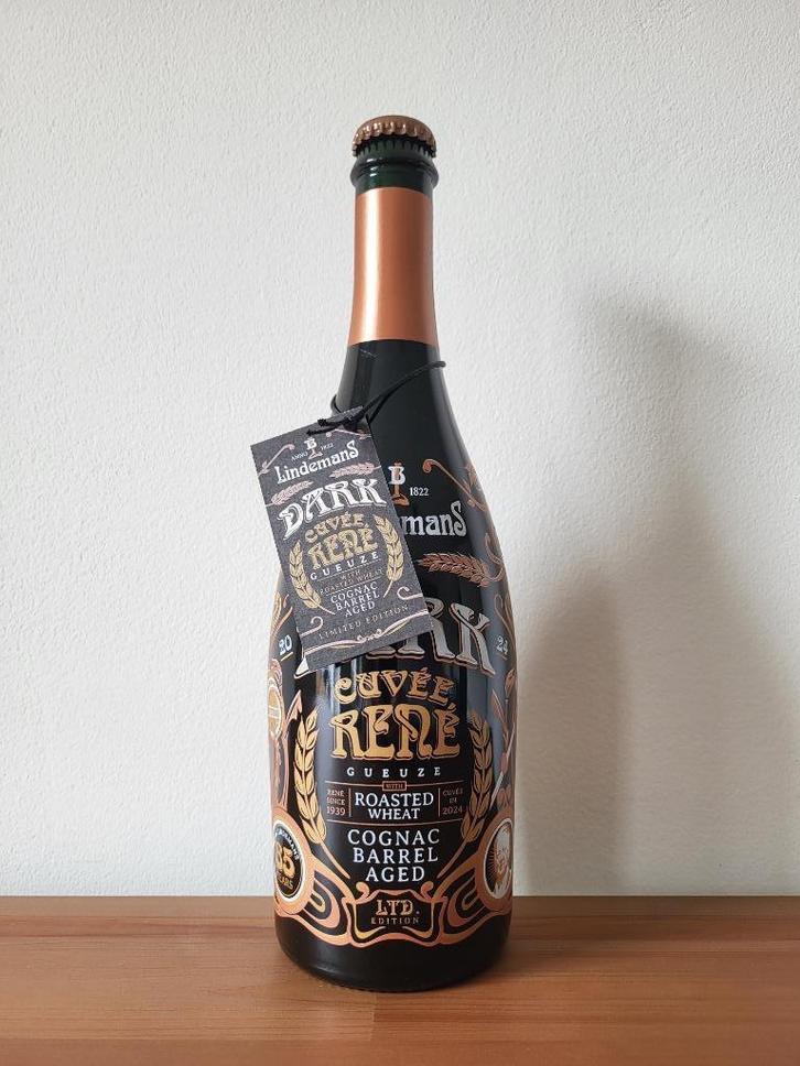 Lindemans - Gueuze Dark Cuvée René Cognac BA Limited Edition, Verzamelen, Biermerken, Nieuw, Flesje(s), Overige merken, Ophalen of Verzenden