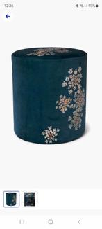 Essenza Home poef Lauren in nieuwstaat indigo blauw, Ophalen, Minder dan 50 cm, Rond, Bloemen