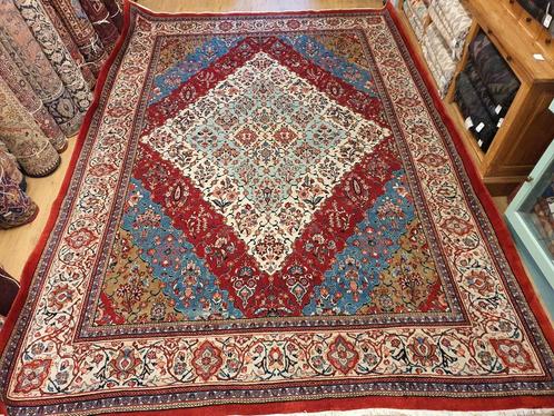 Vintage handgeknoopt perzisch tapijt sarough 378x266, Huis en Inrichting, Stoffering | Tapijten en Kleden, Gebruikt, 200 cm of meer