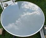 Glazen tuintafel - 110cm diameter, Tuin en Terras, Ophalen, Gebruikt, Rond, Metaal