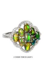 Zilveren ring maat 17.25 mm met Ethiopische zwarte opaal, Verzenden, Nieuw, 17 tot 18, Met edelsteen