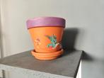 Handbeschilderde Terracotta Bloempot - ø 12cm., Tuin en Terras, Bloempotten, Balkon, Rond, Nieuw, Ophalen of Verzenden
