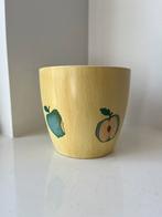 Lichtgeel West Germany Scheurich bloempot met appels, Tuin en Terras, Bloempotten, Rond, Ophalen of Verzenden, Zo goed als nieuw