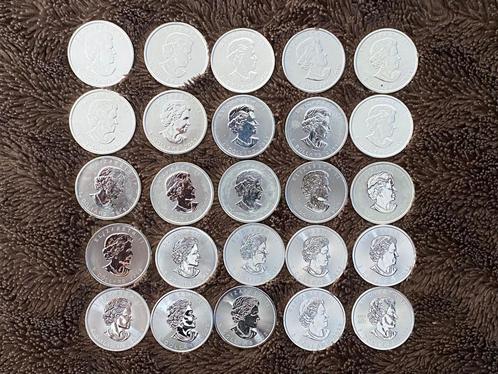 Tube verschillende maple leaf 1 ounce zilver 2009 - 2023, Postzegels en Munten, Edelmetalen en Baren, Zilver, Ophalen of Verzenden