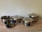 5 delige BK pannenset, Huis en Inrichting, Keuken | Potten en Pannen, Ophalen of Verzenden, Gebruikt, Rvs, Pannenset