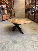 Deens ovale salontafel 130x80cm mango incl. spinpoot, Huis en Inrichting, Tafels | Salontafels, Ophalen, 100 tot 150 cm, Nieuw