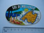 sticker oud Mallorca pinup strip art pop retro spanje, Verzenden, Zo goed als nieuw, Bedrijf of Vereniging