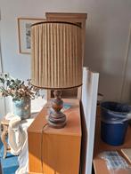 Houten Schemerlamp met 2 Kappen, Huis en Inrichting, Lampen | Tafellampen, Hout, Gebruikt, 50 tot 75 cm, Vintage