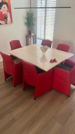 Lederen stoelen 6 stuks, Huis en Inrichting, Complete eetkamers, Ophalen of Verzenden, Zo goed als nieuw