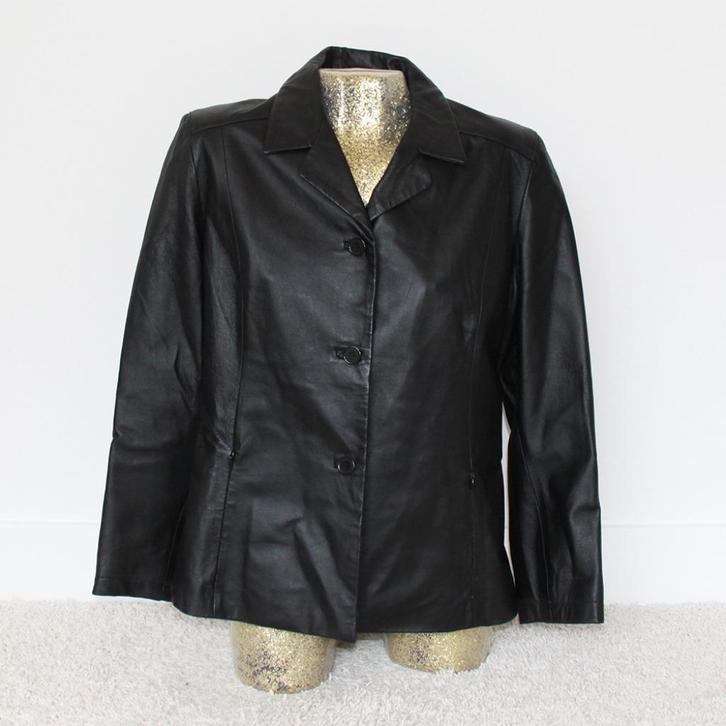 Soepele Leren Toni Mir Jas (Maat 48) € 50,-, Kleding | Dames, Jassen | Winter, Zo goed als nieuw, Maat 46/48 (XL) of groter, Zwart