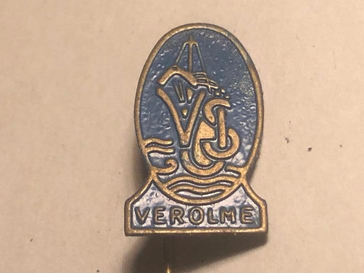 Metalen VEROLME SCHEEEPSWERF ROTTERDAM Speld (Blauw)., Verzamelen, Speldjes, Pins en Buttons, Zo goed als nieuw, Speldje of Pin