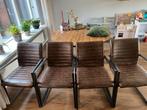 Eetkamer stoelen bruin, Huis en Inrichting, Ophalen, Kunststof, Bruin, Vier