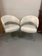 4x witte Castelijn stoelen/fauteuils | Gelderland, Huis en Inrichting, Leer, Vier, Modern, Gebruikt