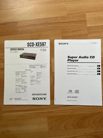 handleiding en service manual Sony SCD-XE597