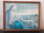 Prent rond 1950 Jezus is de goede herder, Verzamelen, Religie, Christendom | Protestants, Gebruikt, Ophalen of Verzenden, Kaart of Prent