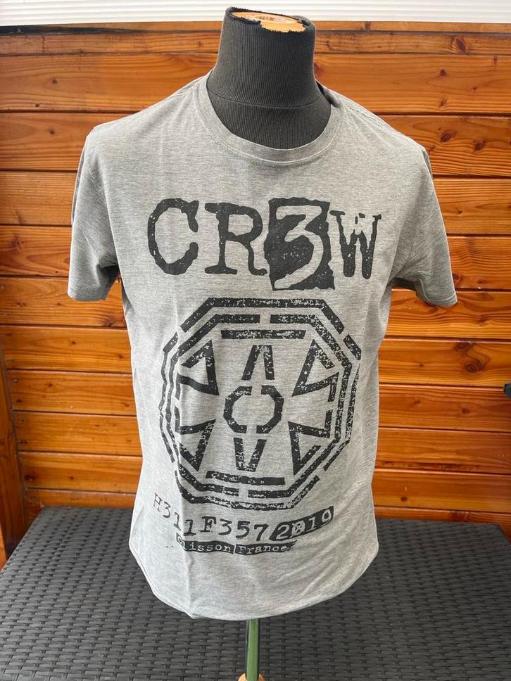 Grijs hellfest 2019 t-shirt met Crew Logo en Bandnamen, Kleding | Heren, T-shirts, Gedragen, Maat 48/50 (M), Grijs, Ophalen of Verzenden
