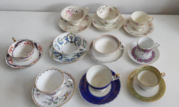 Vintage diverse kopjes en schotels (10x) beschikbaar voor biedingen