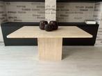 Rechthoekige travertin bijzettafel/halmeubel 100x65, 100 tot 150 cm, Zo goed als nieuw, Minder dan 50 cm, Rechthoekig