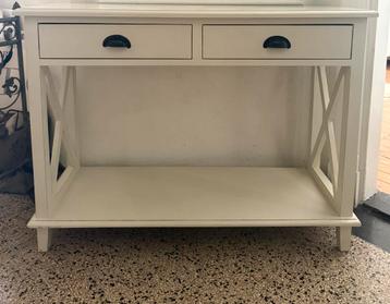 Wit dressoir kastje tv meubel met 2 lades klassiek landelijk