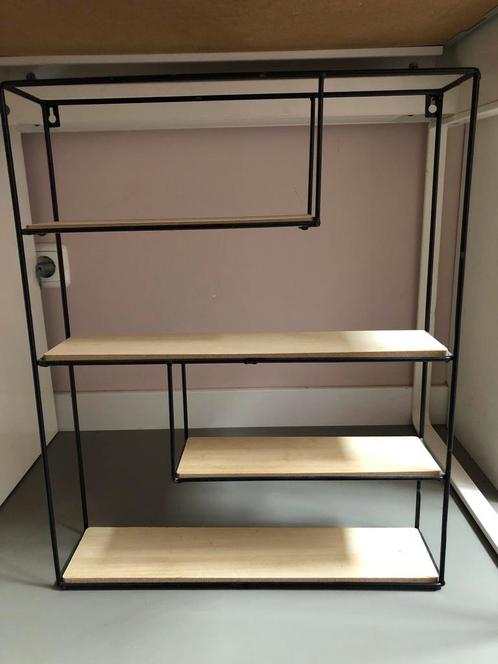 Moderne wandplank met houten planken, Huis en Inrichting, Woonaccessoires | Wandplanken en Boekenplanken, Zo goed als nieuw, Ophalen
