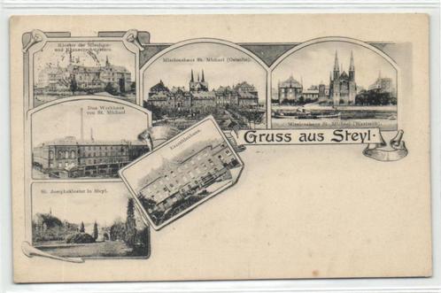 x03173  gruss aus steyl oa  paardetram, Verzamelen, Ansichtkaarten | Nederland, Gelopen, Limburg, Voor 1920, Verzenden