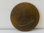 Bronzen penning bombardement Rotterdam, Ophalen of Verzenden, Brons