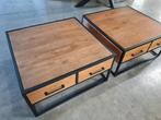 Salontafel 80x80 cm met laden mangohout, Huis en Inrichting, Tafels | Salontafels, Ophalen, 50 tot 100 cm, ., Vierkant