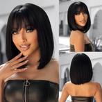 Luxe en sexy pruik zwart kort steil bob model met pony Talla, Sieraden, Tassen en Uiterlijk, Uiterlijk | Haarverzorging, Verzenden