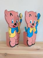 Set van 2 houten pennenbakjes Porky Pig / Looney Tunes, Ophalen