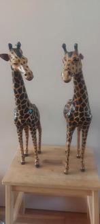 2 lederen giraffen. 48 cm hoog, Ophalen of Verzenden, Zo goed als nieuw