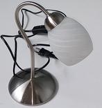 Tafellamp/Buraulamp (TRIO) RVS kleurig met gemarmerd glas, Ophalen of Verzenden, Gebruikt, Glas, Minder dan 50 cm