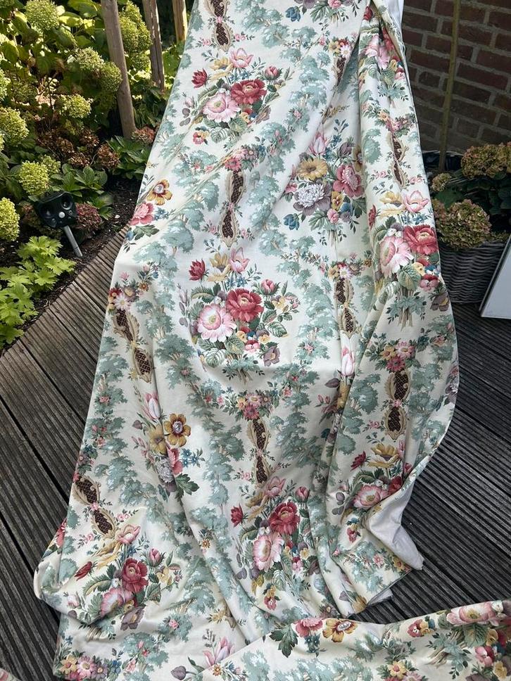 Sanderson Zephyr 4x vintage gevoerde gordijnen 210x150 cm, Huis en Inrichting, Stoffering | Gordijnen en Lamellen, Gebruikt, 200 cm of meer