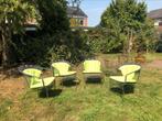 Ijzeren tuinstoelen met kussentjes, Ophalen, Overige materialen, Gebruikt, 6 zitplaatsen