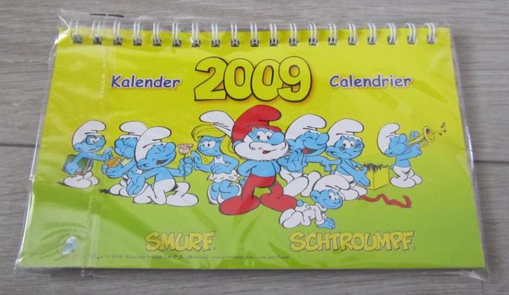 Kalender Smurfen - Peyo - 2009, Verzamelen, Smurfen, Zo goed als nieuw, Gebruiksvoorwerp, Verschillende Smurfen, Ophalen of Verzenden
