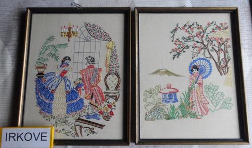 ROMANTISCHE VOORSTELLINGEN * GEBORDUURD * Twee Stuks *, Huis en Inrichting, Woonaccessoires | Wanddecoraties, Nieuw, Verzenden