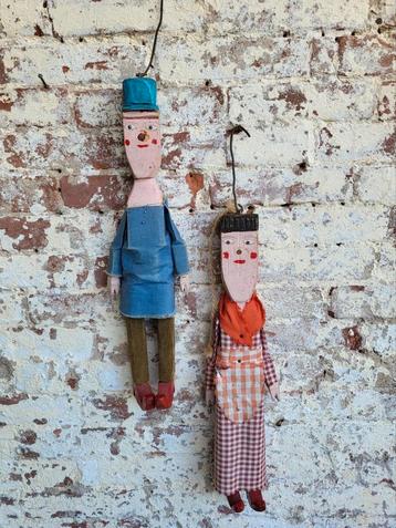 Brocante  grote houten marionette poppen/ allegonda  beschikbaar voor biedingen