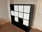 Zwartbruine IKEA Kallax kast zonder lades en deurtjes, Ophalen, Kunststof, Gebruikt, 100 tot 150 cm