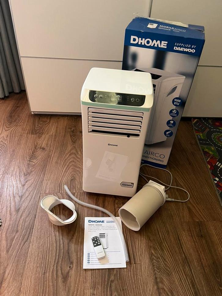DHome (Daewoo) mobile airco 9000 BTU airconditioning, Witgoed en Apparatuur, Airco's, Zo goed als nieuw, Mobiele airco, 60 tot 100 m³