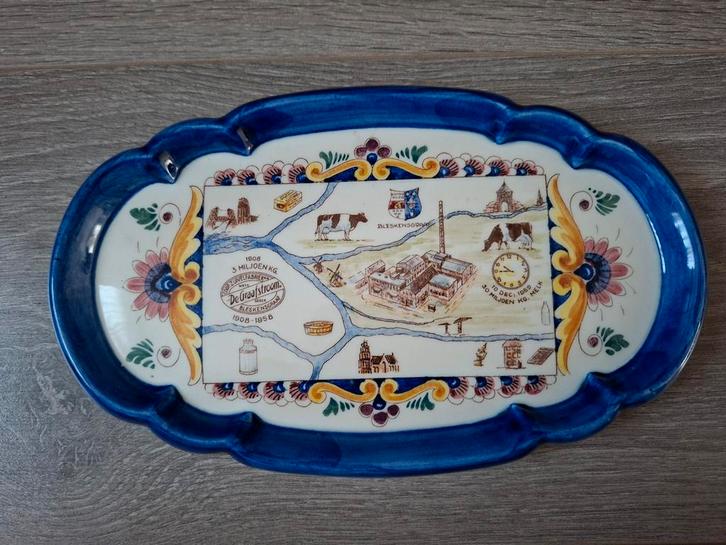 "De  Graafstroom" Bleskensgraaf 1908-1958 wandbord plateel, Antiek en Kunst, Antiek | Wandborden en Tegels, Ophalen of Verzenden