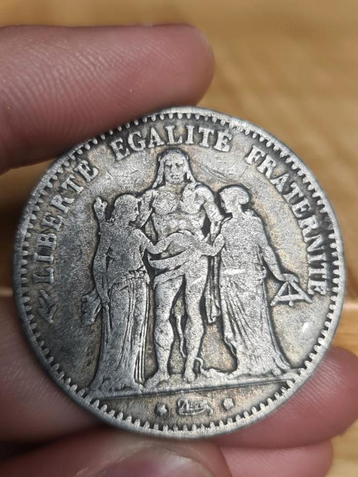 Zilveren 5 Francs 1875 A - Frankrijk, Postzegels en Munten, Munten | Nederland, Losse munt, Overige waardes, Vóór koninkrijk, Zilver