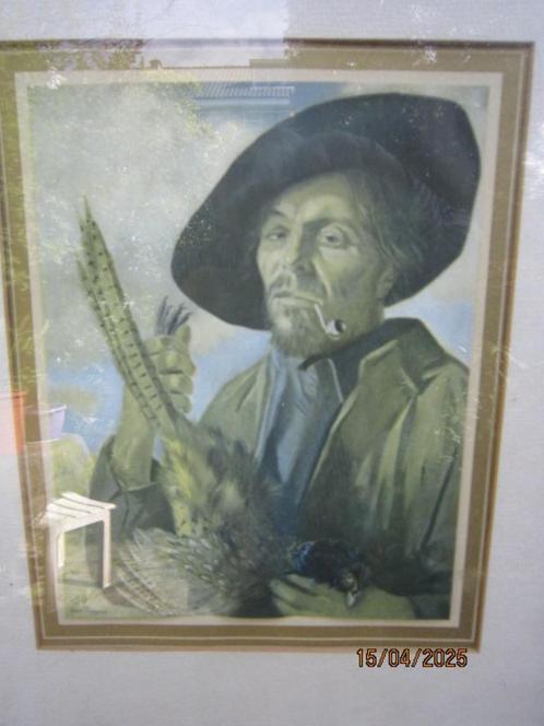 Han van MEEGEREN, Repr. Jager met Dode Fazant, Antiek en Kunst, Kunst | Etsen en Gravures, Ophalen