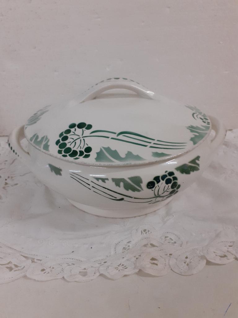 Societe Ceramique - Art Deco dekschaal - motief Fluitekruid, Antiek en Kunst, Antiek | Servies los, Ophalen of Verzenden