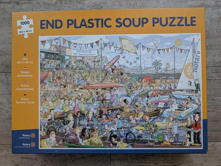 Puzzel End Plastic Soup Rotary Zomerkamp, Hobby en Vrije tijd, Denksport en Puzzels, Zo goed als nieuw, Legpuzzel, 500 t/m 1500 stukjes