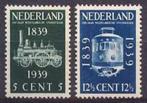 Nederland NVPH nr 325/6 ongebruikt 100j Spoorwegen 1939, Postzegels en Munten, Ophalen of Verzenden, T/m 1940, Postfris