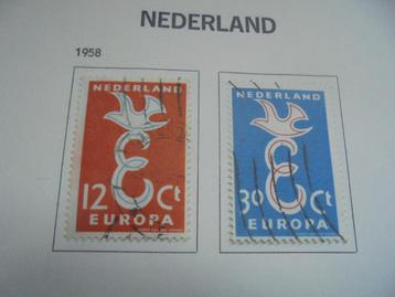 2 postzegels Nederland, serie Europzegel 1958 beschikbaar voor biedingen