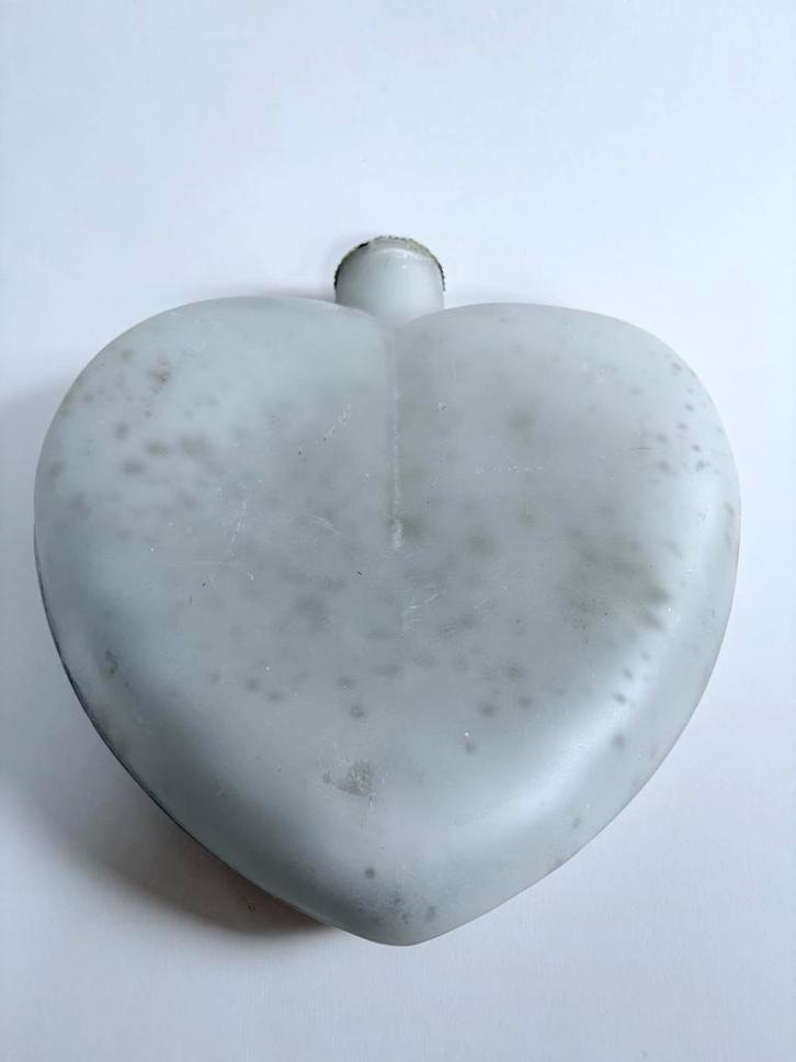 Groot glazen hart - zilverkleurig, mat glas, Huis en Inrichting, Woonaccessoires | Vazen, Gebruikt, Overige kleuren, Minder dan 50 cm