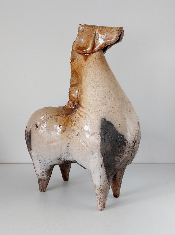 Paard sculptuur raku, Antiek en Kunst, Kunst | Designobjecten, Ophalen of Verzenden
