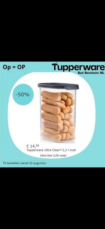 Tupperware Ultra Clear, 2.2 L ovaal, nieuw beschikbaar voor biedingen