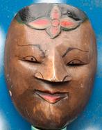 Chinees masker.  Houtsnijwerk.  Handpainted. 14.5/19.5 cm., Antiek en Kunst, Kunst | Niet-Westerse kunst, Ophalen