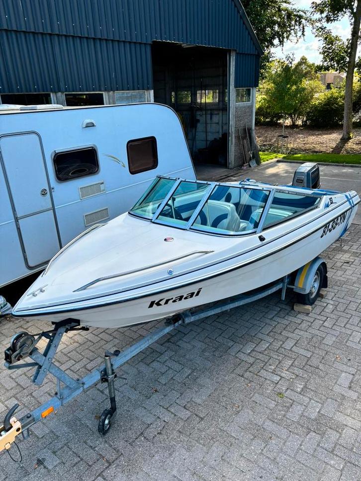 Omc red hawk, Watersport en Boten, Speedboten, 3 tot 6 meter, Benzine, Minder dan 70 pk, Polyester, Buitenboordmotor, Ophalen